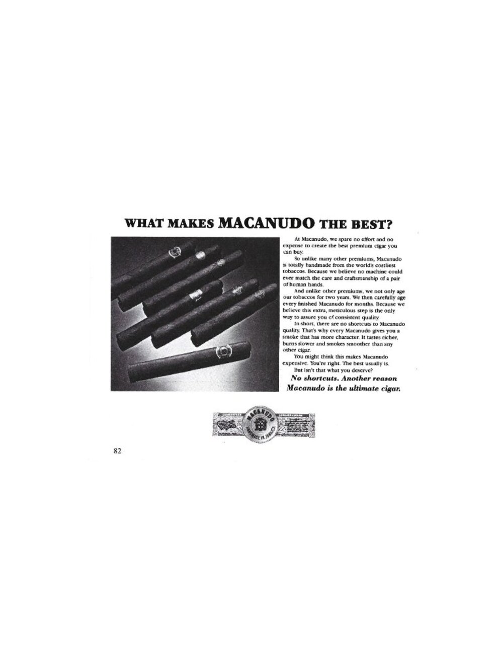 Print Ad What Makes Macanudo The Best Ultimate Handmade Cigars Vintage 1978
